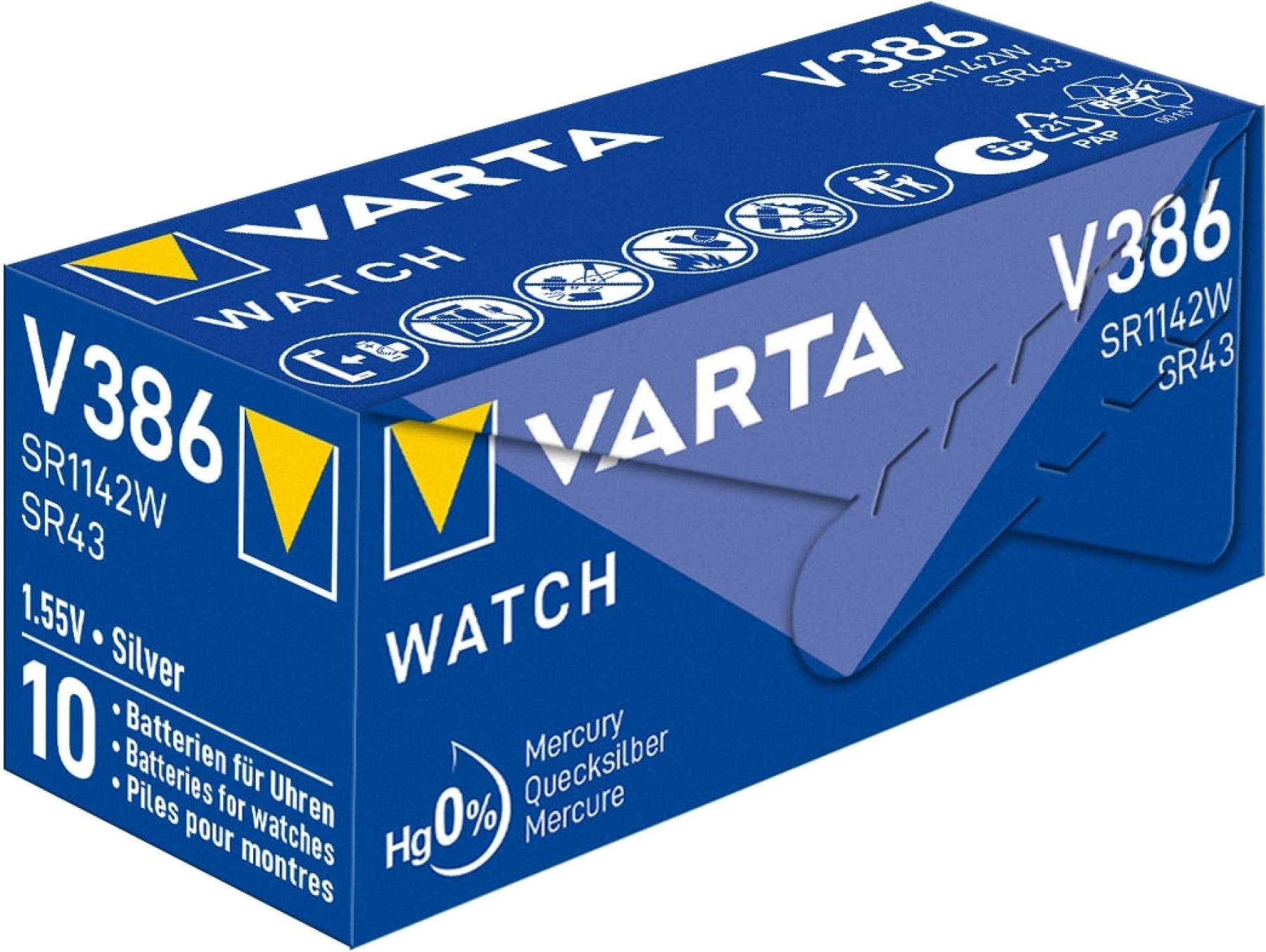 Varta V386 Silver Oxide Pack of 10